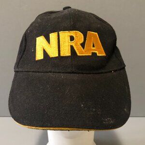 BLACK EMBROIDERED NRA COTTON BASEBALL CAP ADJUSTABLE VELCRO ONE SIZE FITS ALL